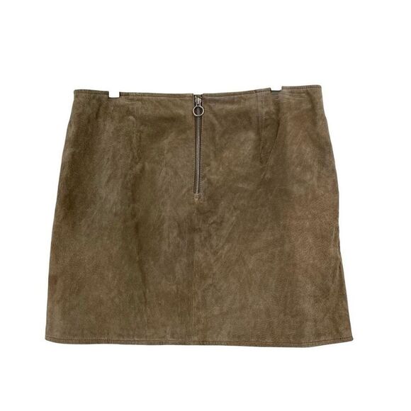 Blank NYC 100% genuine suede leather mini skirt Size 31 brown - Picture 4 of 9